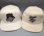 Vintage 1987 &amp; 1991 Minnesota Twins World Series Snapback Hat Cap Adjust... - £37.99 GBP
