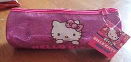 Sanrio 2014 Hello Kitty Glitter Zippered Pencil Case pink and purplish in color - £7.90 GBP