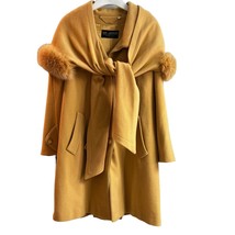 St. John Cashmere Coat Hooded Scarf Long Camel Brown Size 10 - £383.69 GBP