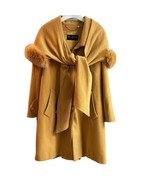 St. John Cashmere Coat Hooded Scarf Long Camel Brown Size 10 - $657.85 CAD
