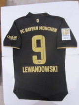 Robert Lewandowski Bayern Munich Match Slim Black Away Soccer Jersey 202... - $90.00