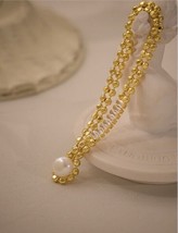 18K Gold Dual Ball Chain Bracelet - dazzling, gorgeous, stylish - £31.57 GBP