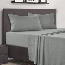 Gray Microfiber Comfort 4 Piece Bed Sheet Set Deep Pocket 1800 Series Hotel - £19.61 GBP+