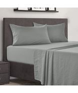 Gray Microfiber Comfort 4 Piece Bed Sheet Set Deep Pocket 1800 Series Hotel - £19.65 GBP+