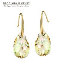 Neoglory Austrian Crystal Light Yellow Gold Color Chandelier Dangle Drop Earring - £18.14 GBP