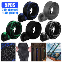 5Pcs 67&#39;&#39; Fishing Spinning Rod Sock Covers Braided Mesh Rod Protector Sl... - £27.67 GBP