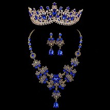 Ystal rhinestone wedding bridal princess jewelry sets gorgeous tiaras necklace earrings thumb200