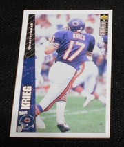 1996 Upper Deck Dave Krieg U97 Chicago Bears, NFL Football Sports Card - Vintage - £15.14 GBP