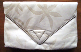 Etra Genuine Leather Large Handbag Clutch Bag Y2K Tropical Floral Cut-outs - $33.24