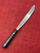 Wesley Carnival Stainless Flatware Black Handle Korea VTG 8&quot; Dinner Knife - $6.88