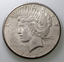 1927-S Silver Peace Dollar in AU Condition, Nice Eye Appeal, Lots of Luster - £133.10 GBP