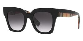 BURBERRY BE4364F 39428G Kitty Sunglasses Black Frame Grey Lens NEW IN BO... - $159.99