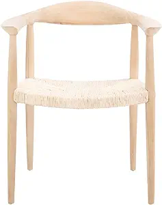 SAFAVIEH Home Collection Volta Teak Wood/Natural Rattan Accent Chair (Fu... - £390.52 GBP
