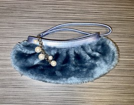 Vintage Liz Claiborne Blue Faux Fur Clutch/Evening bag - £16.06 GBP
