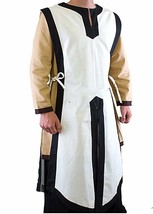 Medieval Renaissance White/Black Color Tunic for Armor Reenactment Theater  - £54.72 GBP