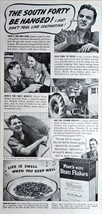 POST&#39;S 40% BRAN FLAKES - 1940 Vintage Print Ad - THE SOUTH FORTY BE..WHE... - $10.93