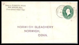 1892 Massachusetts Cover-Wamsutta Mills, New Bedford To Norwich, Ct T4 - £2.21 GBP