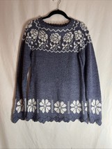 Alpaca Peruvian Crewneck sweaters blue handmade no tag - $687.13 MXN