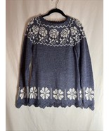 Alpaca Peruvian Crewneck sweaters blue handmade no tag - $687.13 MXN