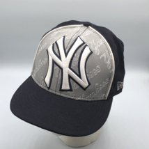 New York Yankees New Era Black Wool Fitted Oversize Logo Hat Size 7 MLB Cap - $369.26 MXN