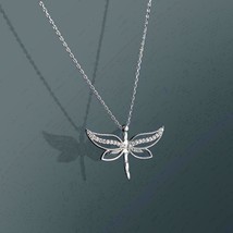 0.5Ct Simulated Round Diamond Dragonfly Delicate Pendant 925 Silver Gold Plated - £108.53 GBP