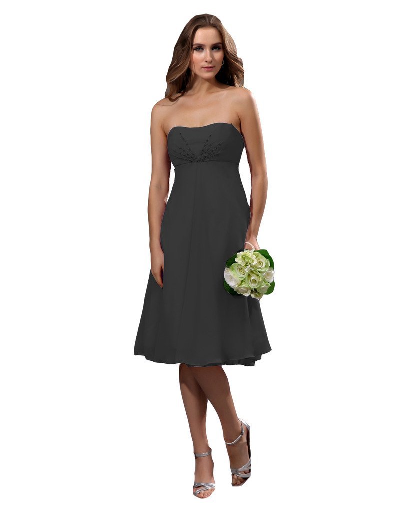 Kivary Women's Short Beaded Bridesmaid Dresses Black US 12