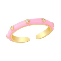 Copper Zircon Colorful Adjustable Ring Gold Open Enamel Finger Ring Jewelry For  - £8.49 GBP