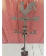 CAST IRON ROOSTER CHICKEN WEATHERVANE FLAT MOUNT RUSTIC FARMHOUSE BARN R... - $1,440.03 MXN