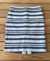 J Crew women’s stripe pencil skirt size 2 ivory blue H3 - $15.95