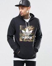 New Adidas Originals Men Camo Black Pullover Hoodie Sweatshirt Jacket AY... - £79.92 GBP
