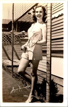 RPPC Movie Star Joyce Reynolds Publicity Photo w Badminton Racket Postcard - $17.77