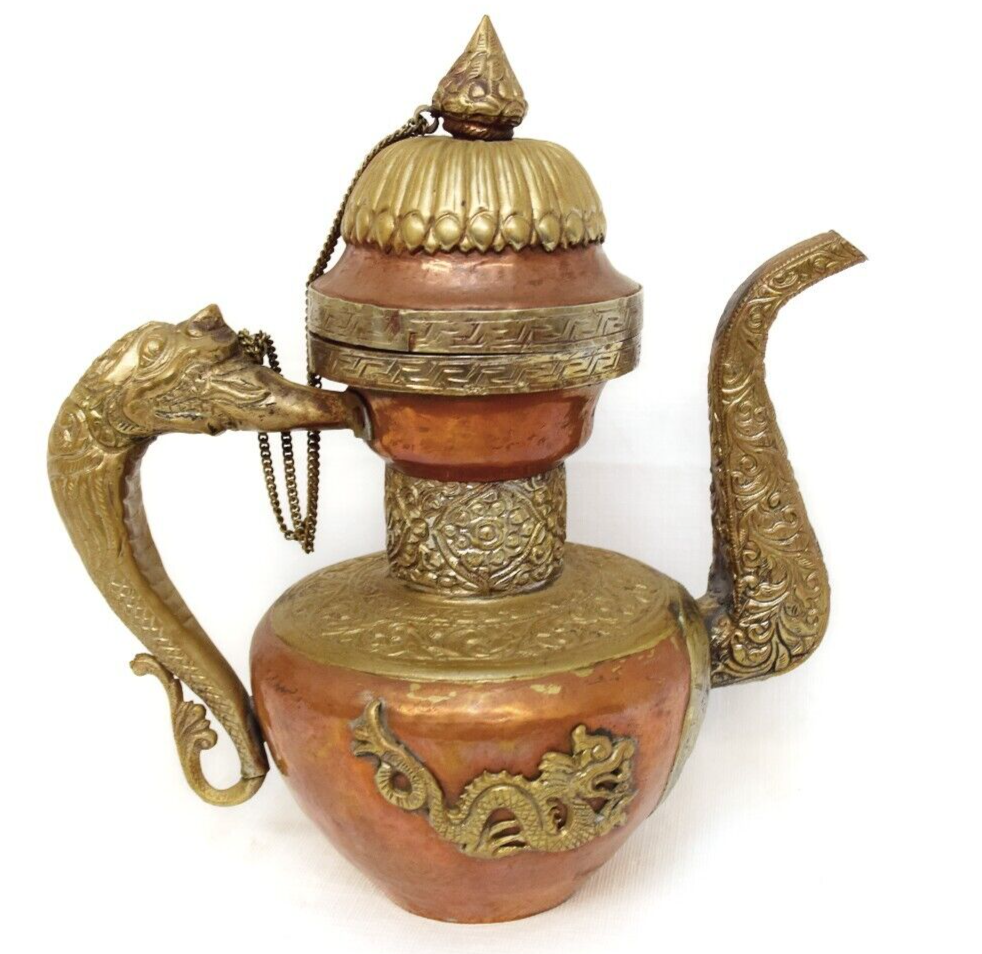 Primary image for 1920's Era Tibetan Copper and Brass Hand Crafted Coffee/Tea Pot