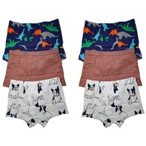 6 Pack 100% Cotton Toddler Little Boys Kids Underwear Dinosaur Boxer Briefs 4-8T - £12.59 GBP