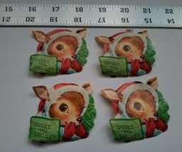 Home Treasure Paper Christmas Stickers Santa Hat Deer Quiet Till Dec 25t... - $2.84