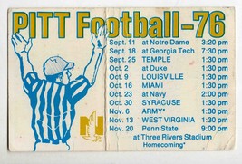 VINTAGE 1976 Pitt Panthers Football Pocket Schedule National Champs Tony... - $29.69