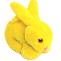 VINTAGE Etone Bunny Rabbit 7&quot; Yellow Plush Clear Whiskers Easter Spring 1978 - £14.77 GBP