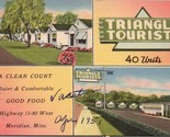 Triangle Tourist Court Meridian Mississippi Postcard PC494 - $4.99