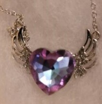 Angel Wing Heart Womens Fashion Necklace Jewelry w/Gift Box - £15.70 GBP