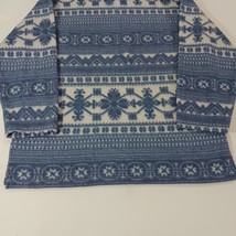 Pebble Court Men's White & Blue 3/4 Sleeve Pullover Sweatshirt Size Medium image 12