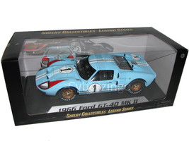 1966 Ford GT40 MK II Shelby Collectibles 1:18 Scale Blue Diecast Model Car NEW - £53.54 GBP