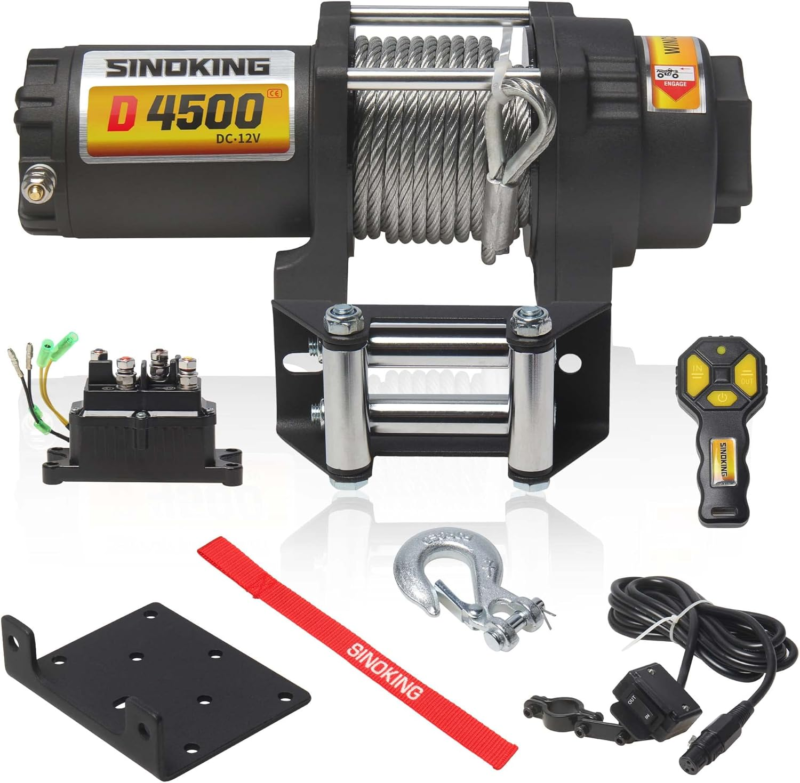 4500Lb Trailer Winch with Remote Synthetic Rope 1/4”X 32Ft, Wireless Rem... - $274.23