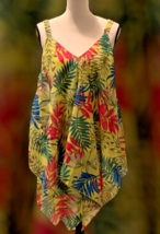 Unique Spectrum Women Bohemian Handkerchief Asymmetrical Tank Top Size 1X Floral - £13.20 GBP