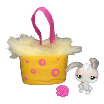 2004 LPS Littlest Pet Shop Portable Pets #211 White Bunny Rabbit Yellow Purse - £7.92 GBP