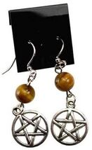 Tiger Eye Pentagram Pierced Earrings! - $7.87