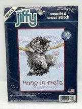 2002 Dimensions Jiffy “Hang In There” Cross Stitch Kit 5"X7" 16734 Hang On Kitty - $9.49