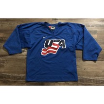 Vintage Nike Mens Medium USA US Hockey Olympics Long Sleeve Jersey - $56.32