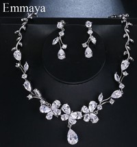 Emmaya Shining Pendant Crystal Cubic Zircon Fashion Earrings Necklace jewelry Se - £27.36 GBP