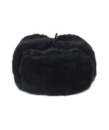 Authentic Russian Military Faux Fur Black Ushanka Hat - $36.19