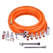 WYNNsky 3/8&quot; X 25ft PVC Air Compressor Hose Kit With 17 Piece Air Tool a... - £34.39 GBP