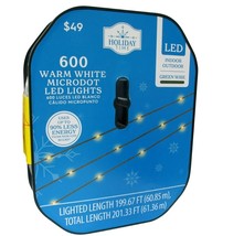 Holiday Time Warm White LED Microdot String Lights Holiday Lighting - £35.80 GBP